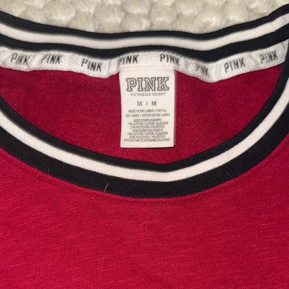 Victoria's Secret PINK Red and Black Trim Top - Picture 2 of 4
